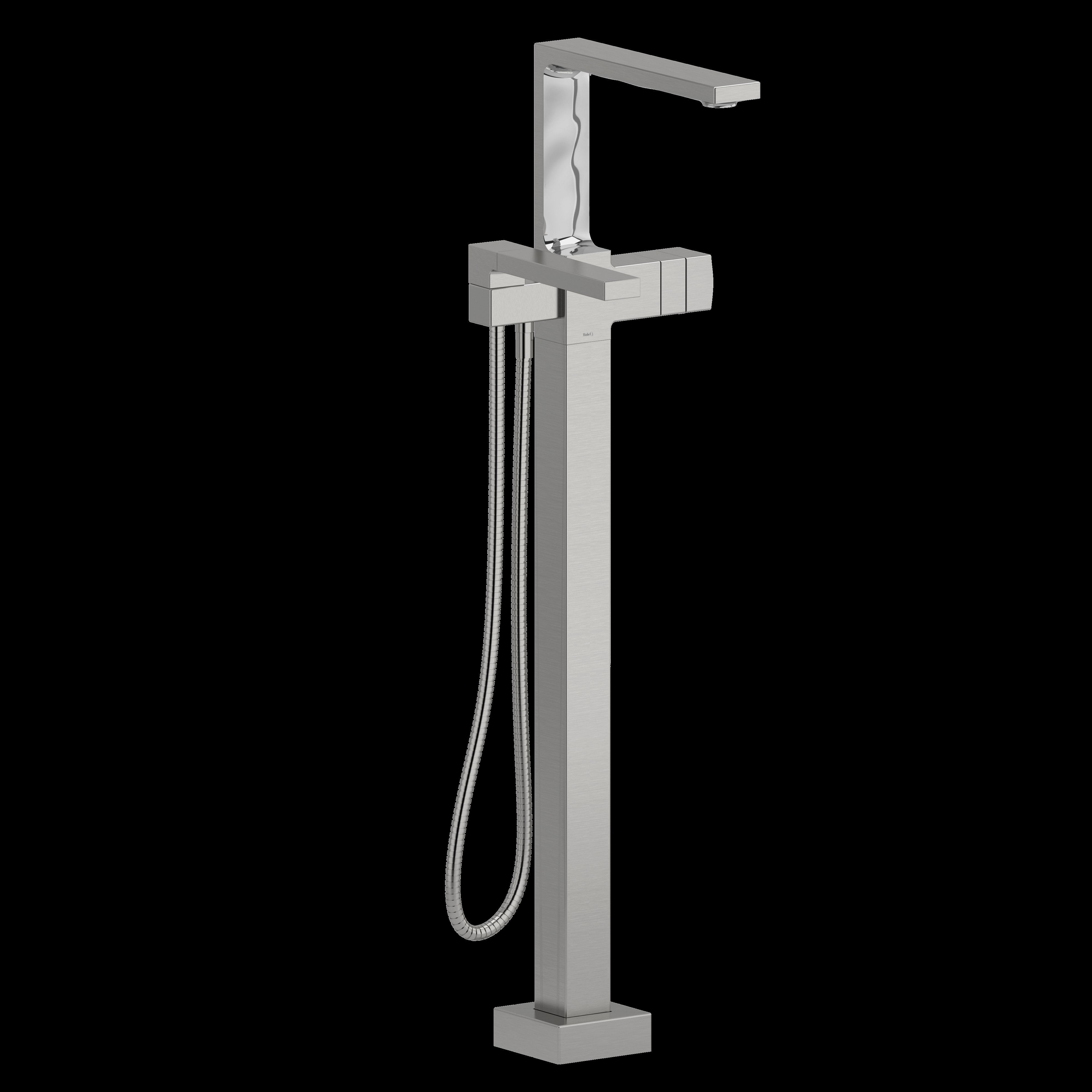 Riobel TRF39BC- 2-way Type T (thermostatic) coaxial floor-mount tub filler with hand shower trim