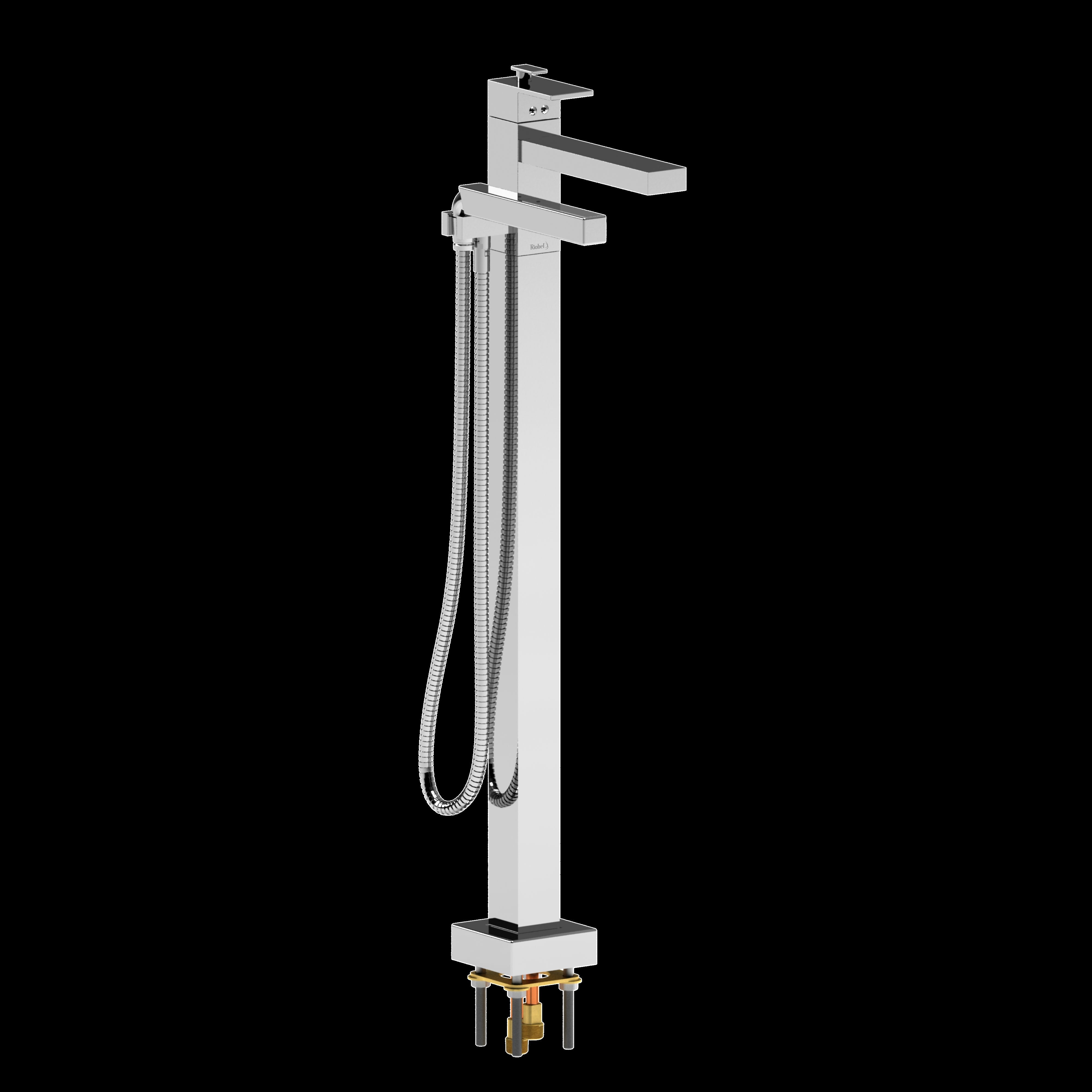 Riobel Pro QA39C- 2-way Type T (thermostatic) coaxial floor-mount tub filler with hand shower - FaucetExpress.ca