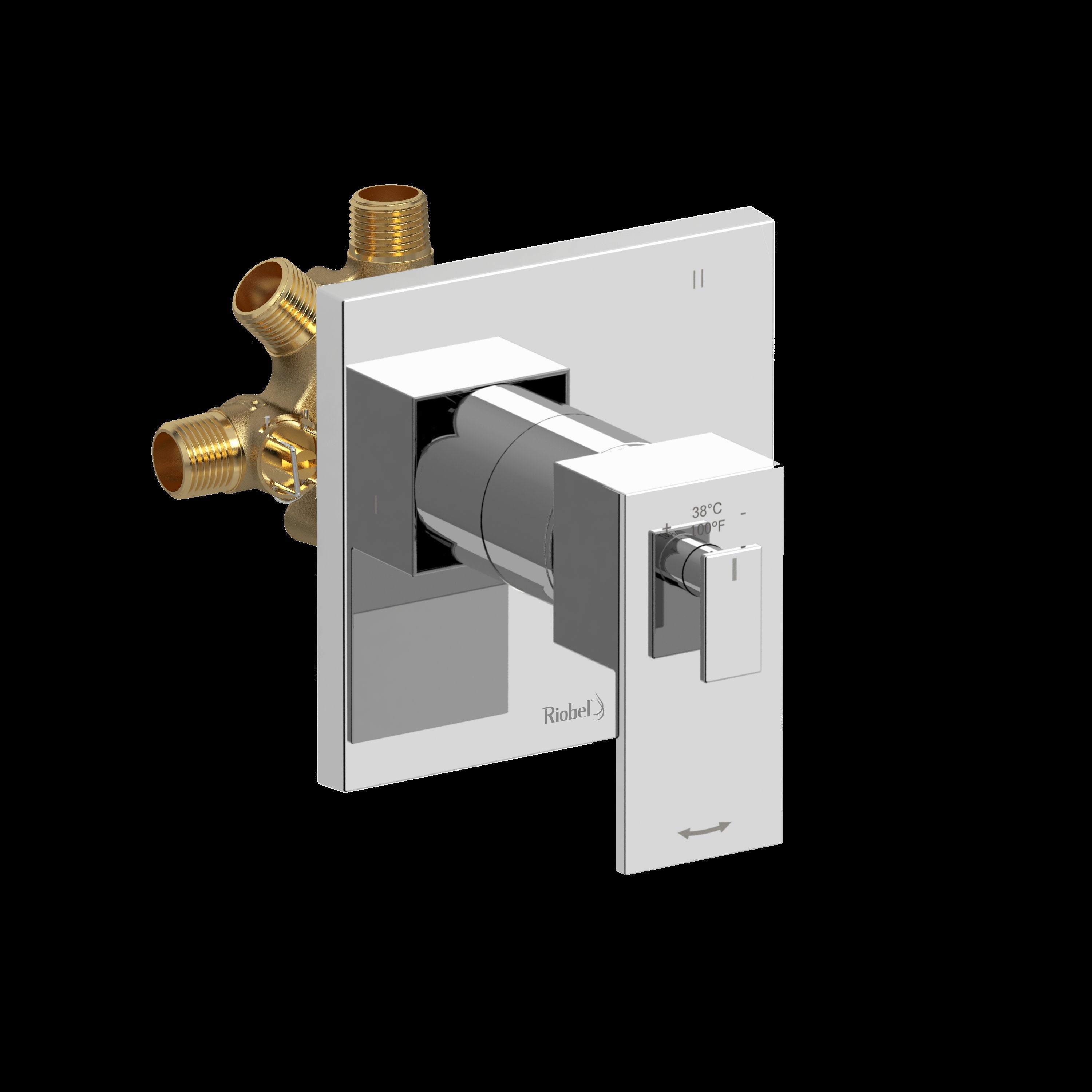 Riobel Pro QA95C- 3-way Type T/P (thermostatic/pressure balance) coaxial complete valve - FaucetExpress.ca