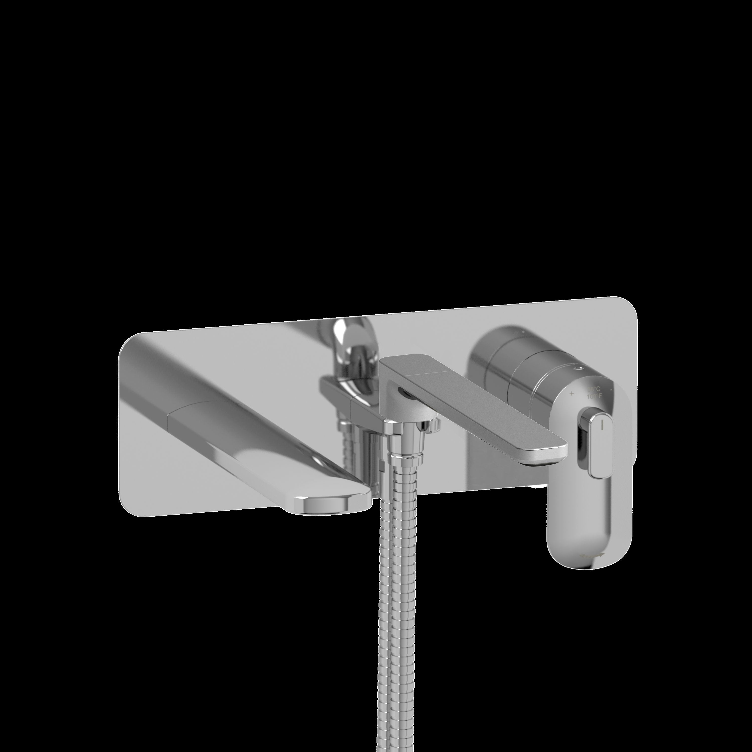 Riobel Pro EV21C- Wall-mount Type T/P (thermo/pressure balance) coaxial tub filler with hand shower - FaucetExpress.ca