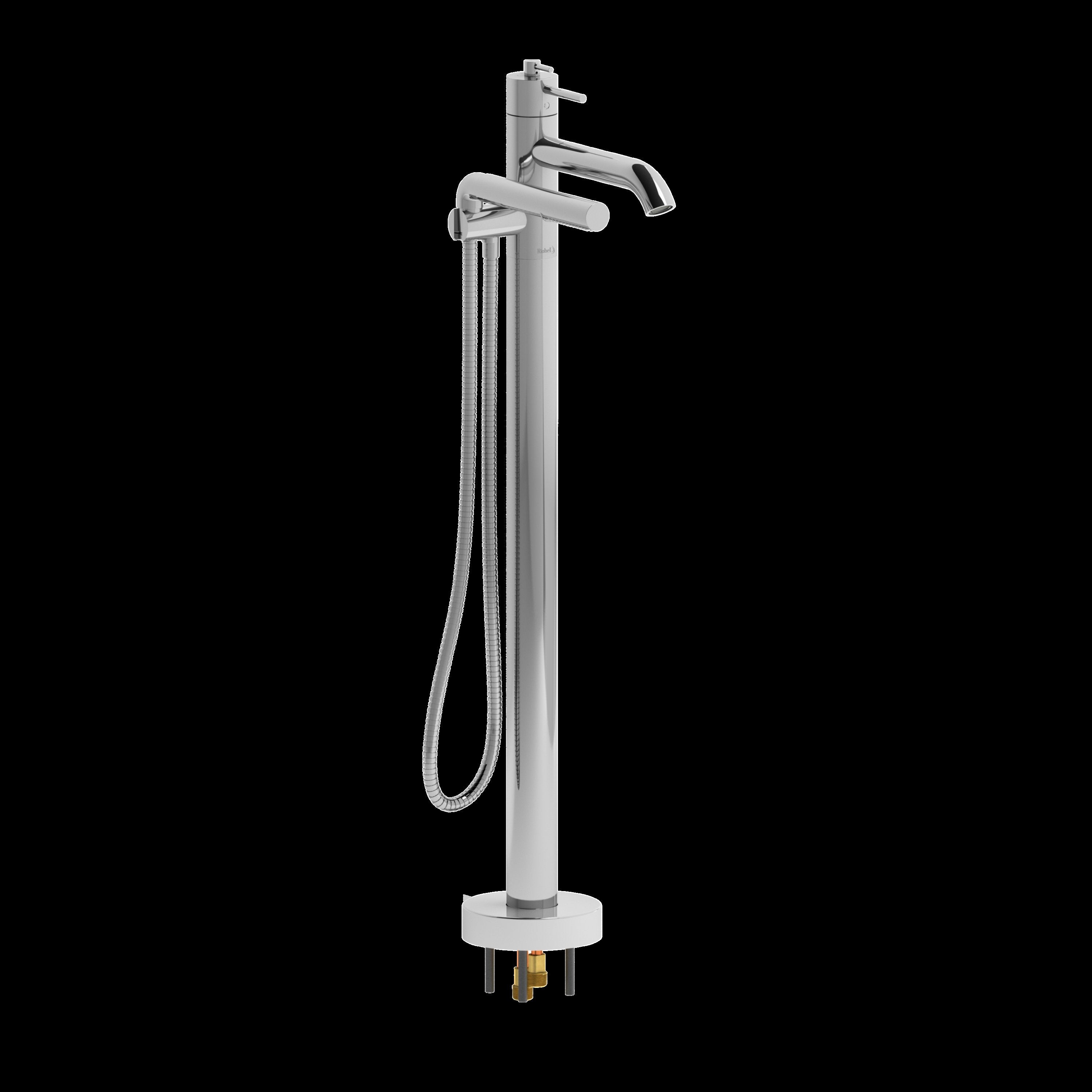 Riobel Pro CO39C- 2-way Type T (thermostatic) coaxial floor-mount tub filler with hand shower - FaucetExpress.ca