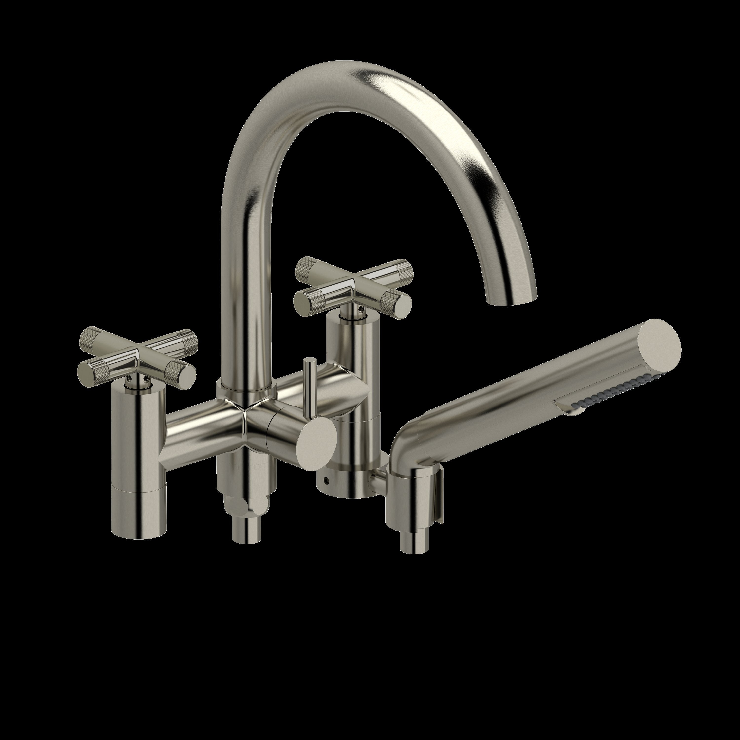 Riobel RU06+KNBN- 6" tub filler with hand shower