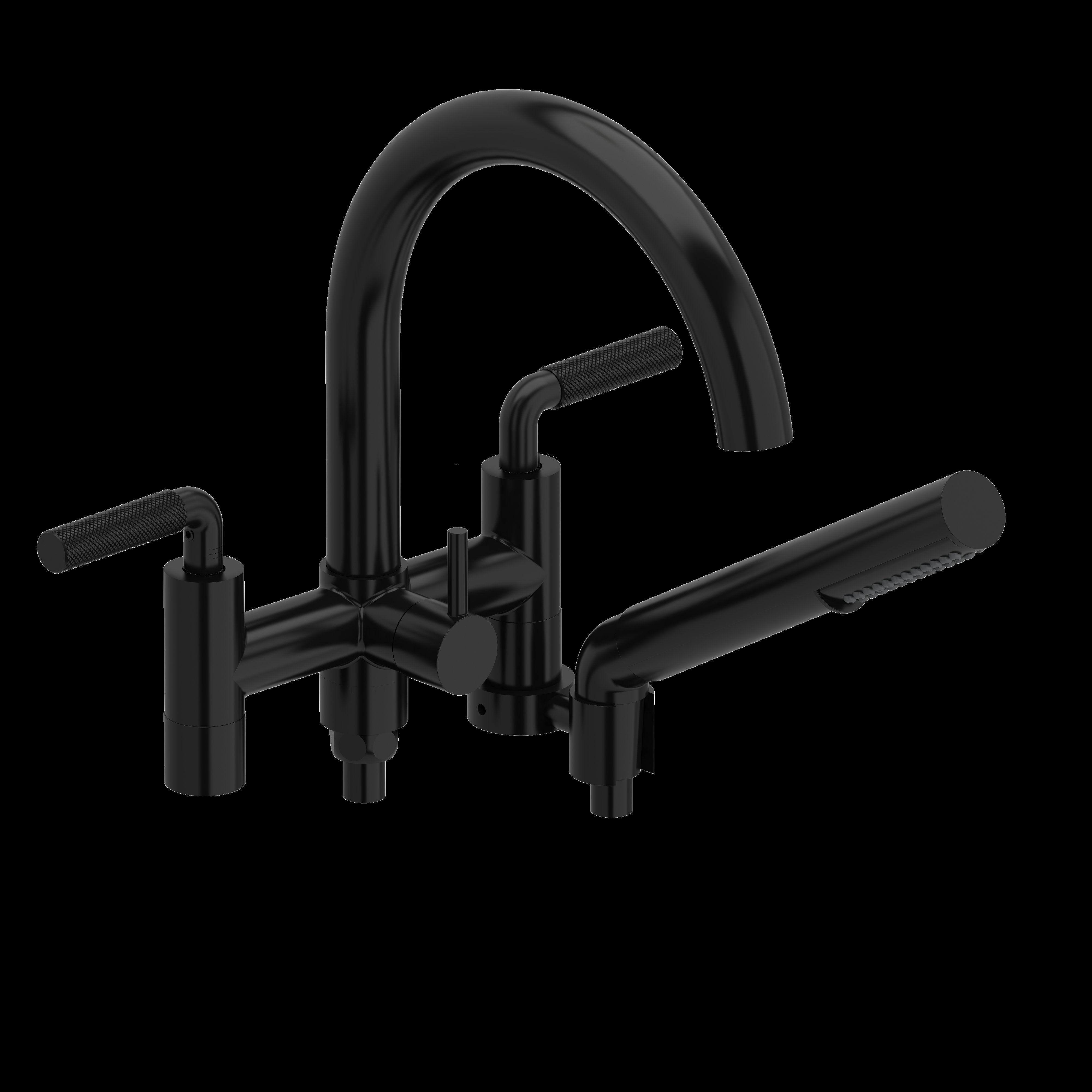 Riobel RU06LKNBK- 6" tub filler with hand shower